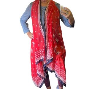 Collection Eighteen  American flag 4th of July cardigan flowey scarf wrap 1 size